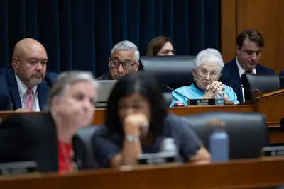 Representative Virginia Foxx at the House committee hearing that led to a national controversy and the resignation of two university presidents.